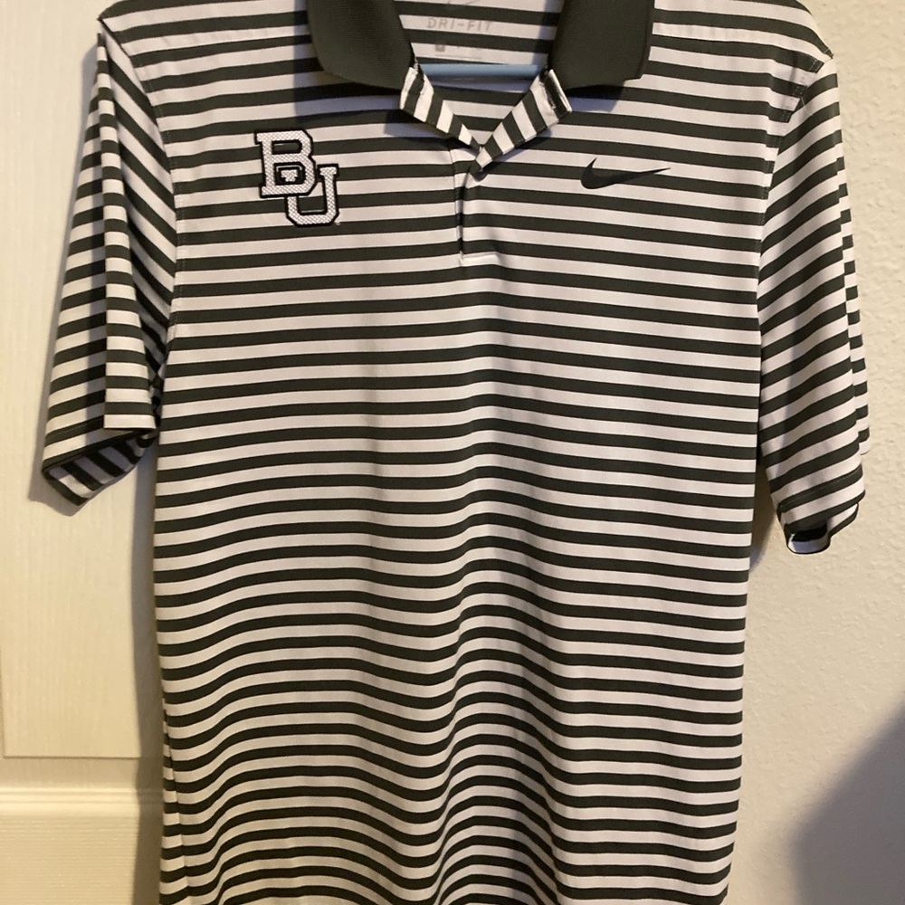 Nike Men's Striped Polo Golf Shirt - Grey and White
